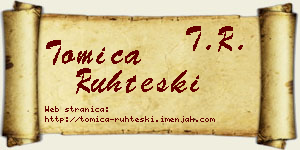 Tomica Ruhteski vizit kartica